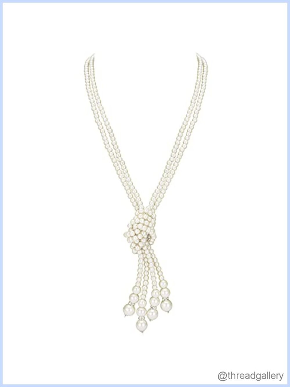 Faux Pearl Necklace Set 2 Piece Knotted 49 inch Gatsby Jewelry